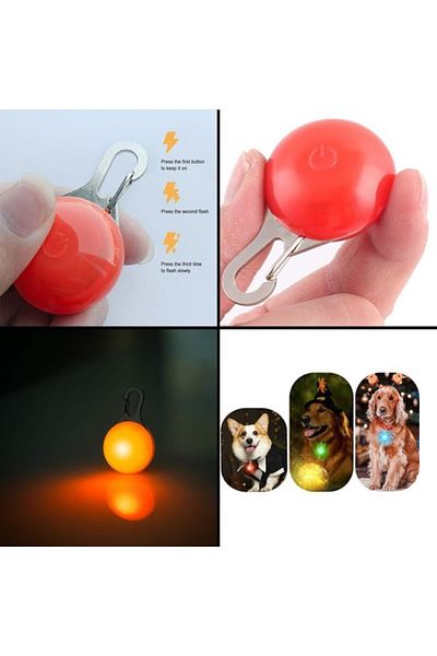 DAsiNU Lumina Suspendabila cu LED pentru Zgarda Animalului de Companie cu 3 Functii 03×1.8cm