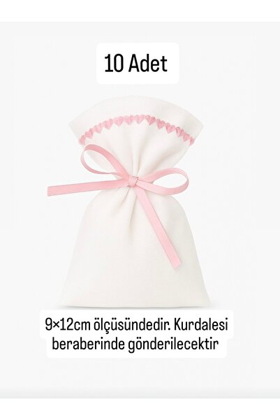 ALASEREN BEZ KESE (UÇUK PEMBE) NAKIŞLI 9×12CM 10 ADET- DÜĞÜN,KINAGECESİ, MEVL...