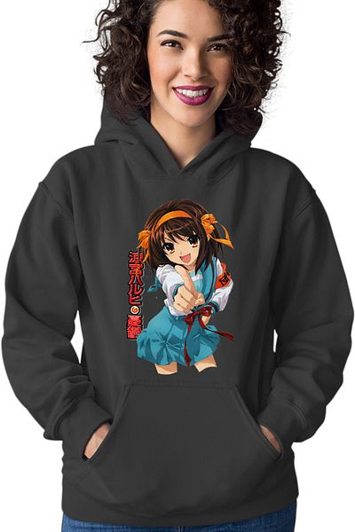 OEM Women's Hoodie Haruhi Suzumiya Energetic Anime Supernatural Mystery