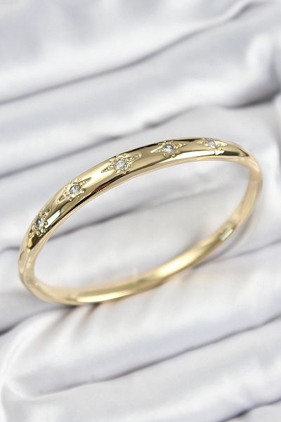 NETWORK ART Bfs Brass Zircon Stone Pole Star Model Gold Color Women's Handcuffs