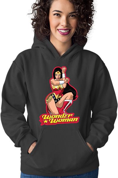 OEM Hanorac dama Wonder Woman Red Lady Cartoon English Power Star