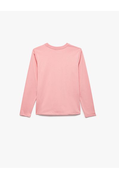 Koton Cotton Long Sleeve Crew Neck Printed T-Shirt