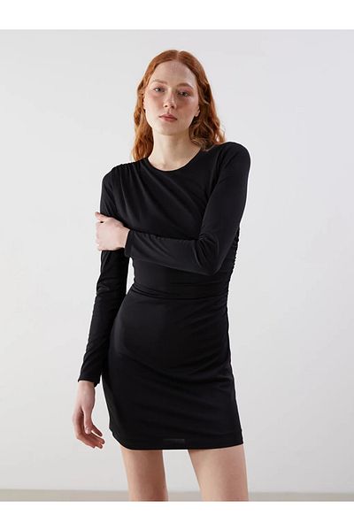 LC Waikiki Lcw Vision Black Crew Neck Women's Bodycon Dress