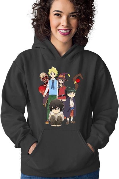 OEM Women's Hoodie Muhyo Roji Taro AOT Collosal Titan Konosuba Megumi Death Note