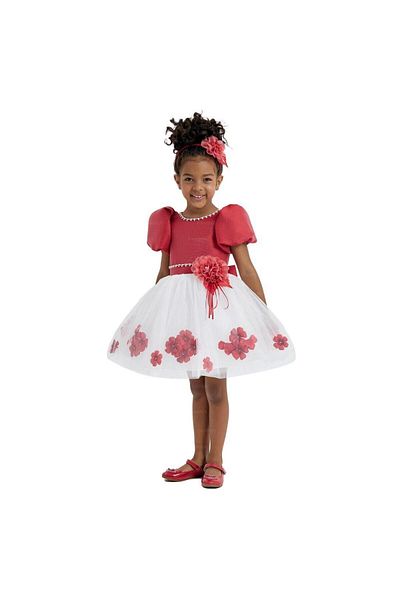 Pamina Elegant red dress for girls with flowers - Kids