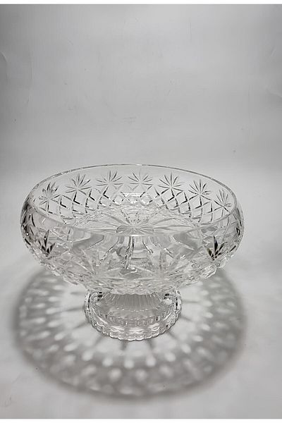 AKDEN STORE Crystal Cutting Decor Elegant Series 26 cm Tableware Glass Bowl