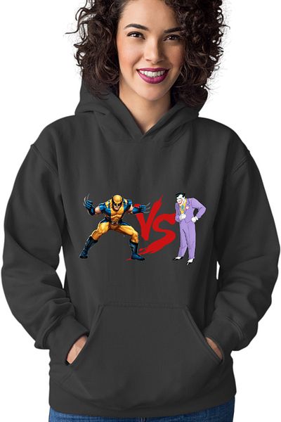 OEM Women's Hoodie Wolverine VS Joker Cartoon Costume