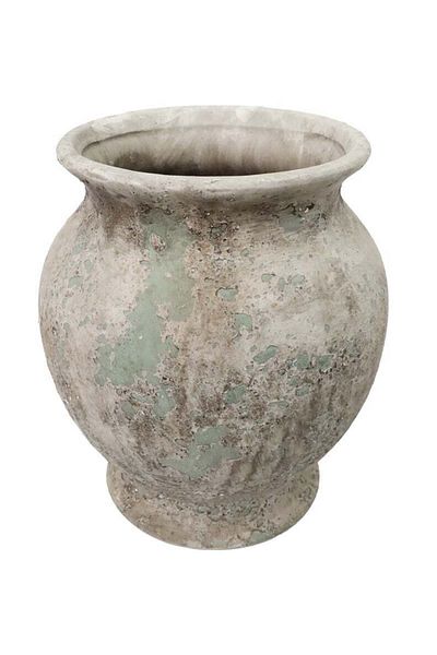 Generic مركن مزهرية فاخر باللون الأخضر والرمادي الهادئ للديكور المنزلي الأنيق وللحدائق مقاس (18*18*20.5 سم)