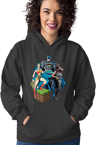 OEM Women's hoodie Wonder Woman Minecraft Grass Cube Batman Fortnite Dance