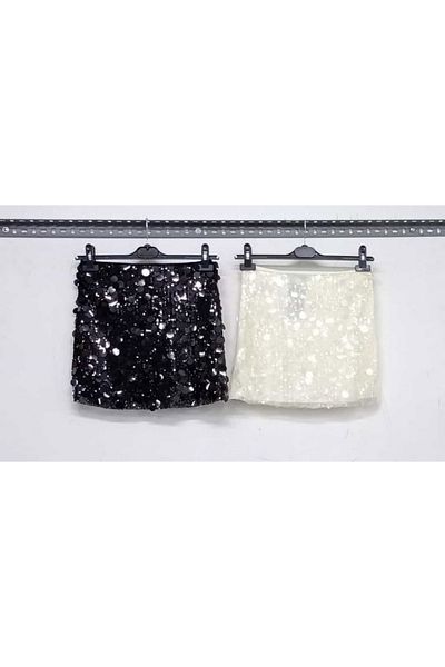 MODAGK Trend Large Sequin Mini Skirt-Black