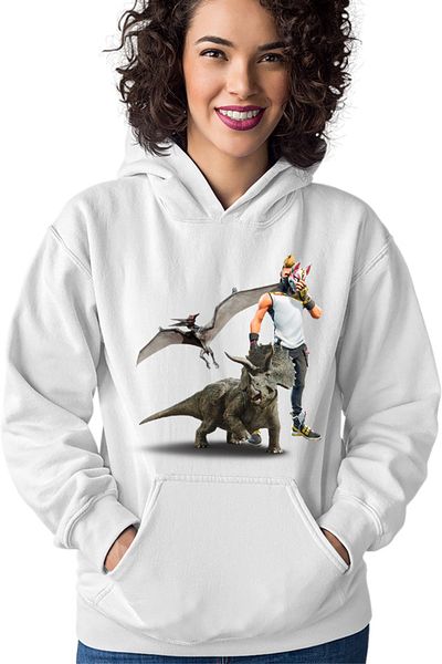 OEM Women's hoodie Jurassic Park Pteranodon Velociraptor Fortnite