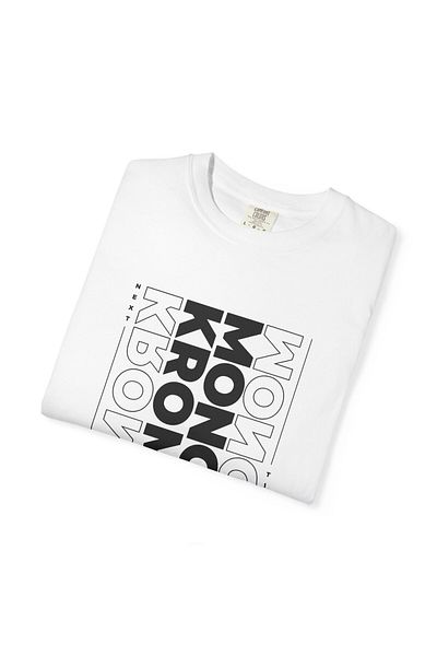 Hilosh Chrome Mono Printed Crew Neck Comfort Fit Unisex White T-Shirt