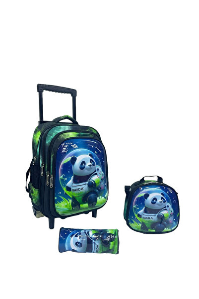 Tradeo Kids School Trolley Backpack Set, 3 Pieces, Rolling Bag with Lunch Box...