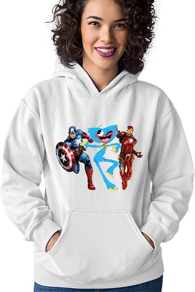OEM Hanorac dama Huggy Wuggy Captain America Ironman Funny Team Scary