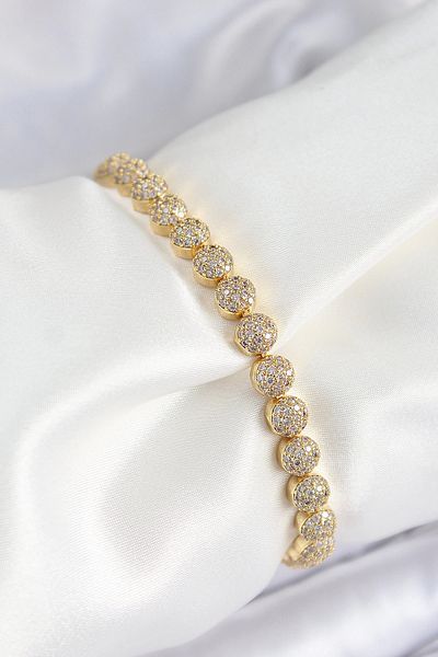 NETWORK ART Bfs Brass Zircon Stone Half Cuff Model Gold Color Vip Series Women's Bracelet