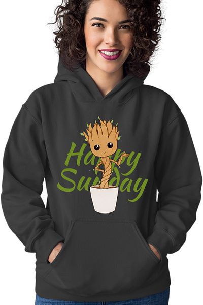 OEM Hanorac dama Baby Groot Sunday Happy Marvel DC Happy Smile
