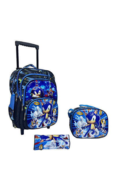Tradeo Kids School Trolley Backpack Set, 3 Pieces, Rolling Bag with Lunch Box...