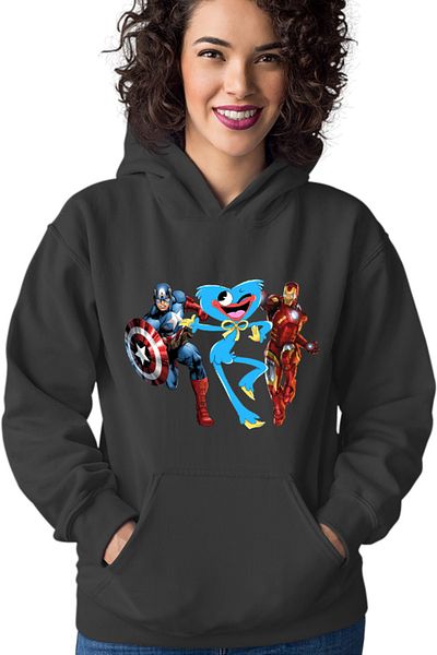 OEM Hanorac dama Huggy Wuggy Captain America Ironman Funny Team Scary
