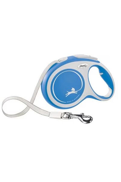 Flexi Lesa New Comfort, Retractabila, cu Banda, marimea L, 8m/50kg, Albastru