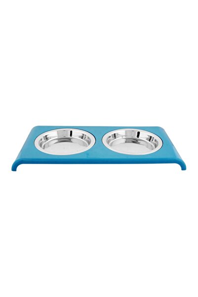 Agility Bol dublu pentru hrana pisici, 33x16.5x2.7cm, albastru