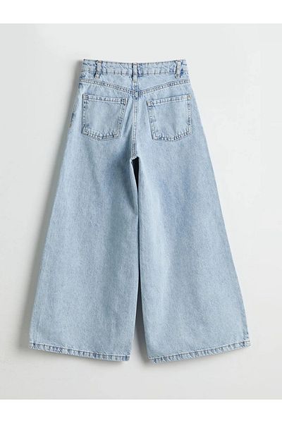 LC Waikiki Lcw Kids Indigo Wideleg Stone Girls Jean Trousers