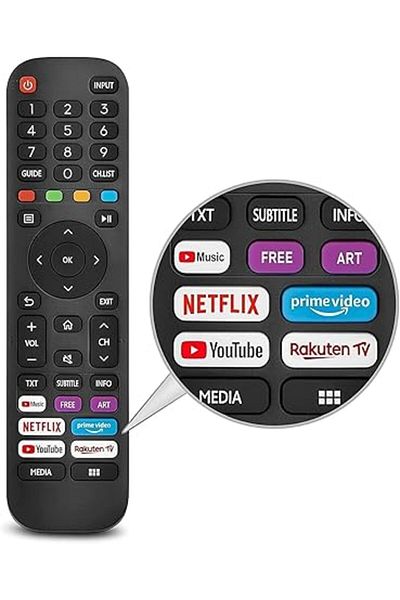 The Bros Universal Remote for Hisense VIDAA Smart TV – Compatible with EN2 Series & 4K UHD Models
