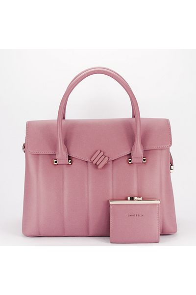 CHRİS BELLA Premium large pink bag with wallet CB2317-4 M6