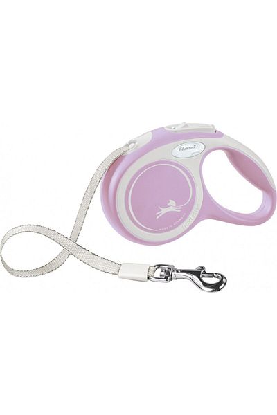 Flexi Lesa New Comfort, Retractabila, cu Banda, marimea M, 5m/25kg, Roz
