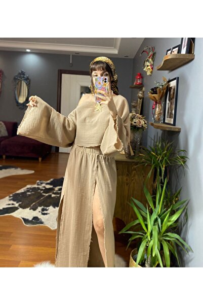 MODAGK Bohemian Raw Linen Women's Skirt