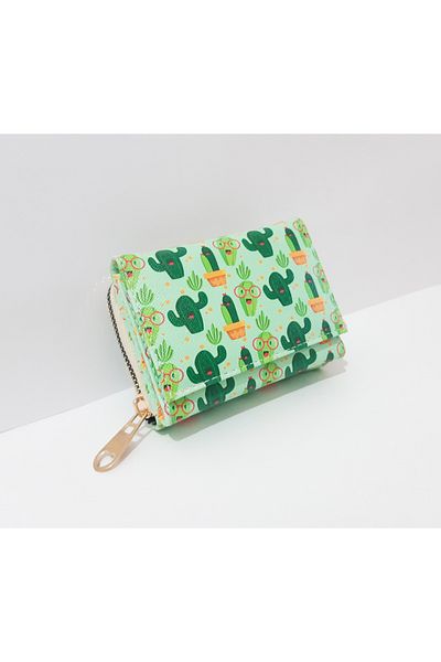 renkli çiçekler Детски портфейл 11x8x4 см Детски портфейл с шарка на кактус
