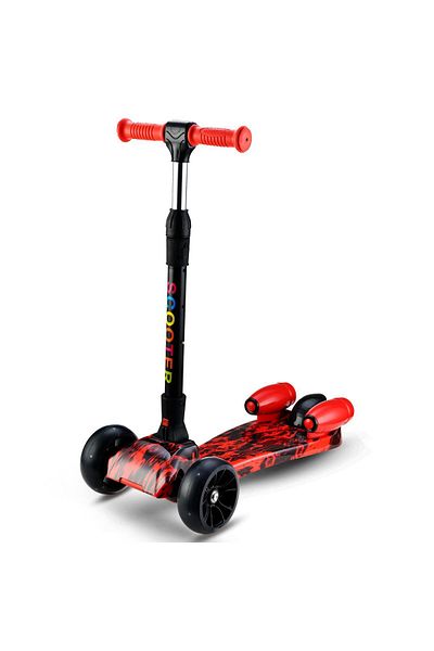 OEM 3-Wheel Children's Scooter with LED Lights, Sounds and Steam, Foldable Design, Flame Rider Model