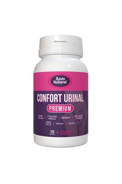 Revo Natural Dietary supplement for urinary tract infections, Confort Urinal Premium, 10 capsules, Revo