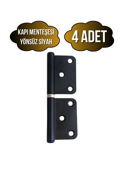 DSYapıAksesuar Black Non-Directional Door Hinge Wooden Door Hinge (Black)(4 Pcs)