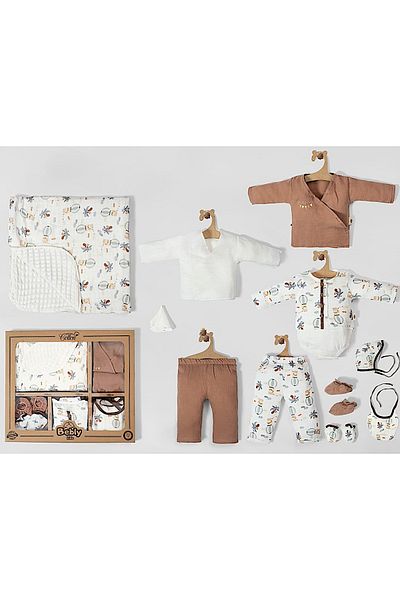 MİLAYS LİFE HOME COLLECTİON Baby Boy Muslin Balloon Figure Set 0-3 Months