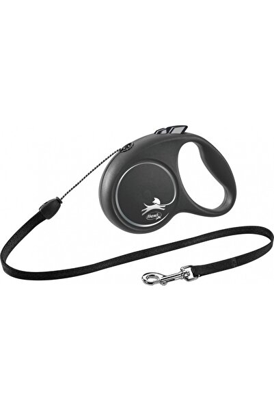 Flexi Lesa pentru caini Flexi, Retractabila, Pana la 20 kg, M, 5 metri, Argintiu