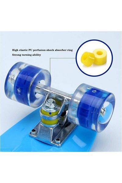 OEM Skateboard Penny Board pentru copii și adolescenți, cu roți LED, 55 cm, vârstă recomandată +4 ani