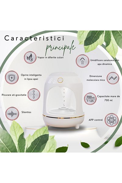 OEM Anti-gravity air humidifier, 3 speed settings, 6 colors, APP control, timer