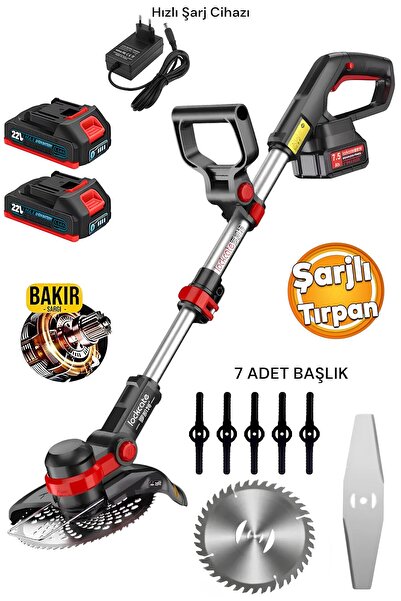 SCHUTZENGER 860Rn ŞARJLI OT ÇALI ÇİM BİÇME KESME TIRPAN MAKİNESİ ÇİFT AKÜLÜ 7...