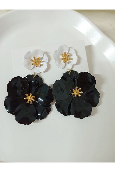 mos&more Black White Summer Fashion Stylish Women's Earrings