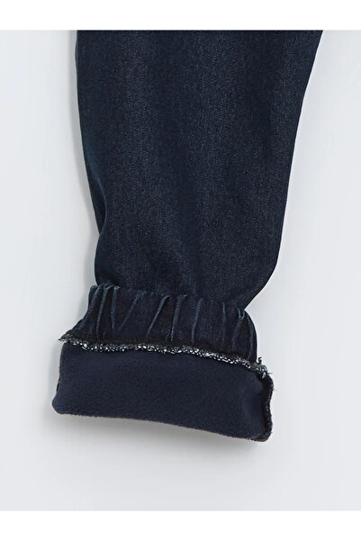 LC Waikiki LCW Kids Indigo Beli Lastikli Polar Astarlı Erkek Çocuk Jean Pantolon