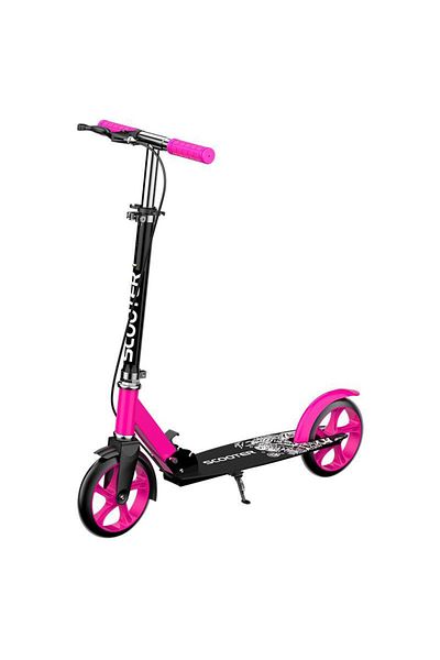 OEM 2-wheel scooter, foldable design, large 200 mm wheels, adjustable handlebar, handbrake, jack