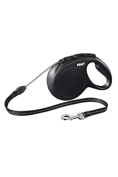 Flexi Lesa Classic Long, cu Snur, marimea S, 8 m/12 kg, Negru
