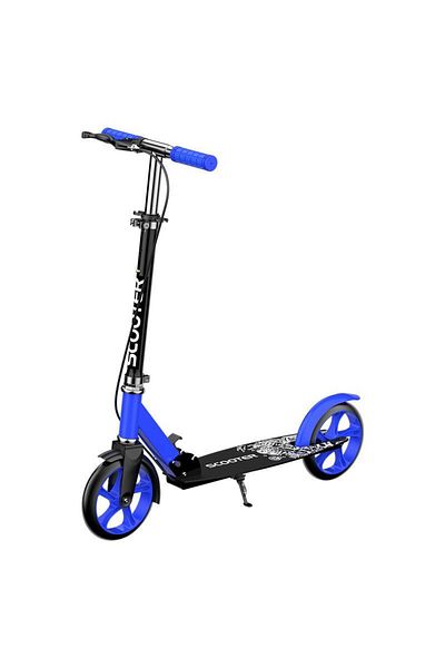 OEM Trotinetă cu 2 roți, design pliabil, roți mari de 200 mm, ghidon reglabil, frână de mână, cric