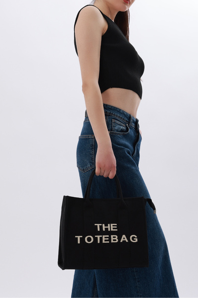 Cochines Dámská černá taška s dlouhým popruhem, plátěná velká taška s podšívkou a vnitřní kapsou, crossbody taška do ruky i přes rameno