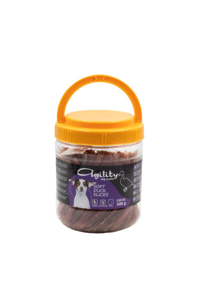 Agility Recompense pentru caini Agility, jumatati fasii carne piept rata, 500g