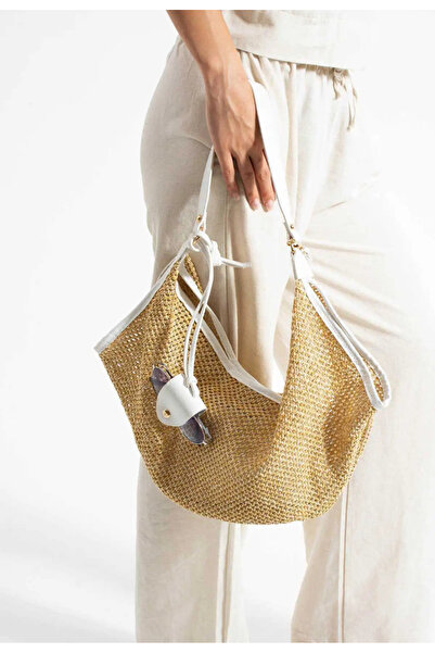 By-Kuss Knitted Straw Shoulder Bag
