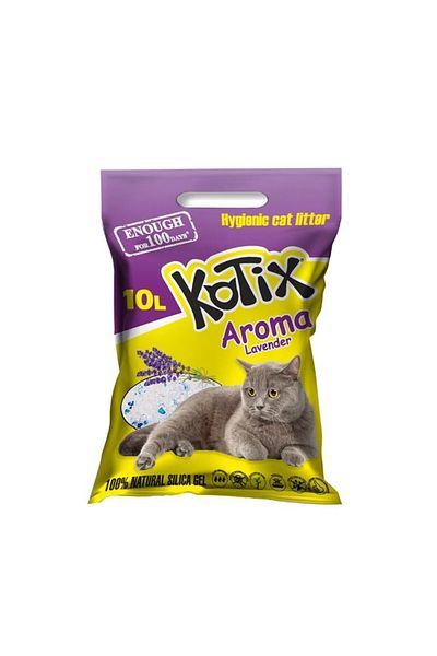 KOTIX Hygienic cat litter, silicate, Lavender, 10L, 4kg