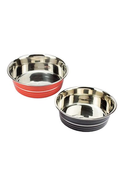 Agility Bol pentru hrana animale, inox, diametru 16 cm, Rosu/Negru