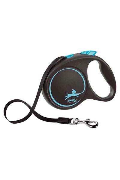 Flexi Lesa Black Design, Retractabila, cu Snur, marimea L, 5 m/50 kg, Albastru