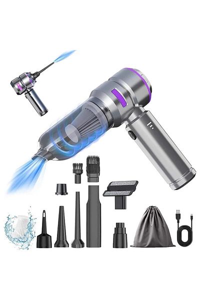 Avatto Aspirator portabil 4 în 1, Avatto, 18000Pa, fără fir, argintiu, 120W, USB-C, 6000mAh